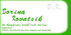 dorina kovatsik business card